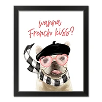 16" x 20" Wanna French Kiss Black Framed Print Wall Art