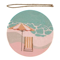 Beach Wood Plaque Diamond Art Kit by Make Market®
