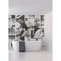 Katie Hunt Charcoal Gray Brushstrokes Wall Mural