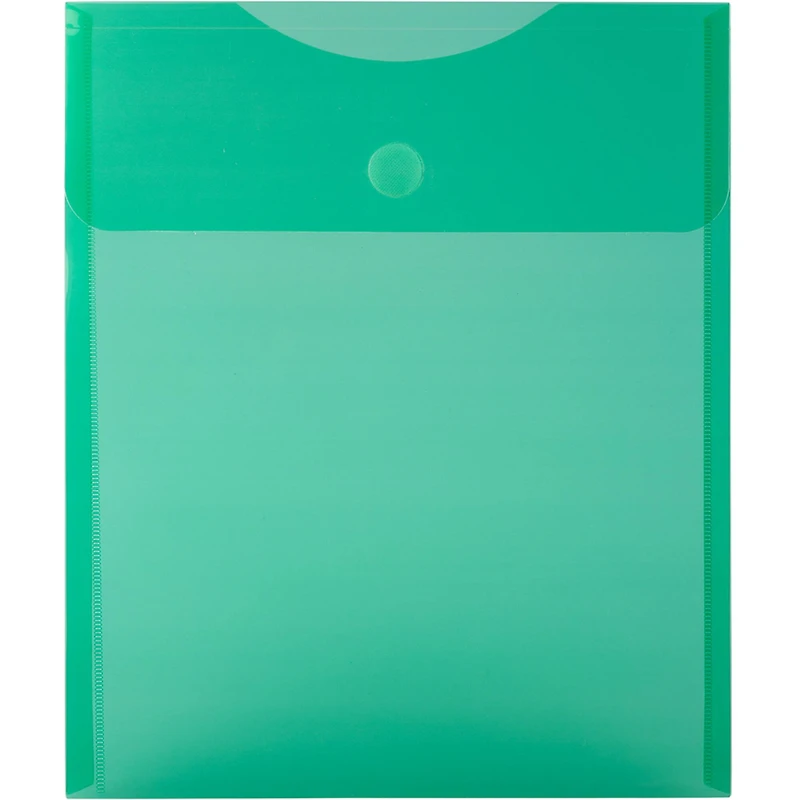 JAM Paper Open End Plastic Envelopes with Hook & Loop Closure
