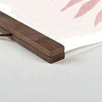 Blush Leaf and Sun Teak Hanging Canvas