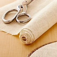 Cream Laminated Burlap Fabric Roll by Loops & Threads® 