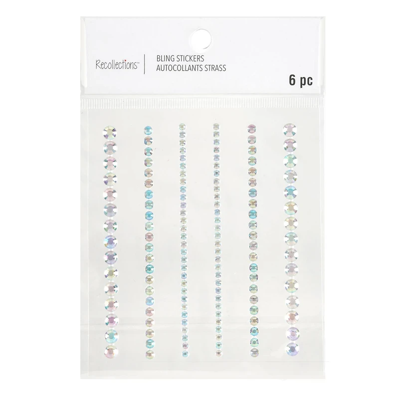 Clear Iridescent Gem Strip Bling Stickers By Recollections™