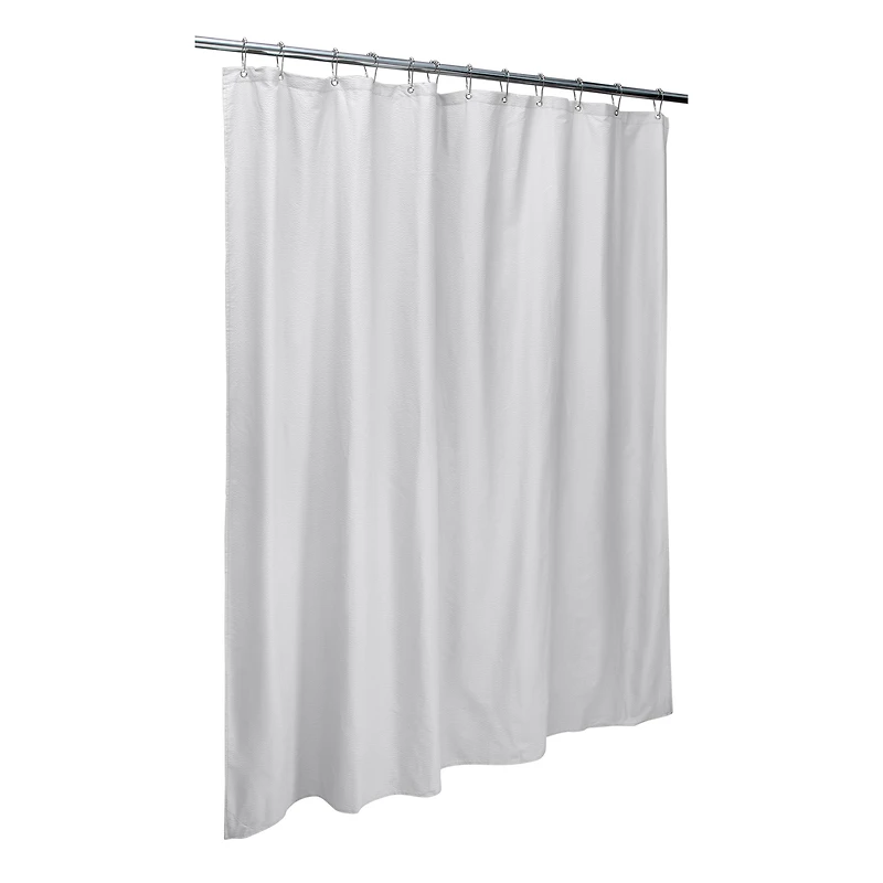 Bath Bliss White Microfiber Soft Touch Seersucker Design Shower Curtain Liner