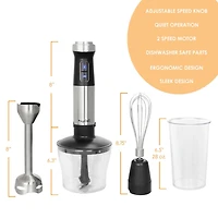 MegaChef 4 in 1 Multipurpose Immersion Hand Blender With Speed Control & Accessories