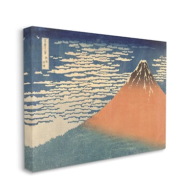 Stupell Industries Vintage Eastern Mountain Landscape Illustration Blue Orange Canvas Wall Art