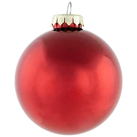 96ct. Shiny & Matte Red Glass Ball Ornaments