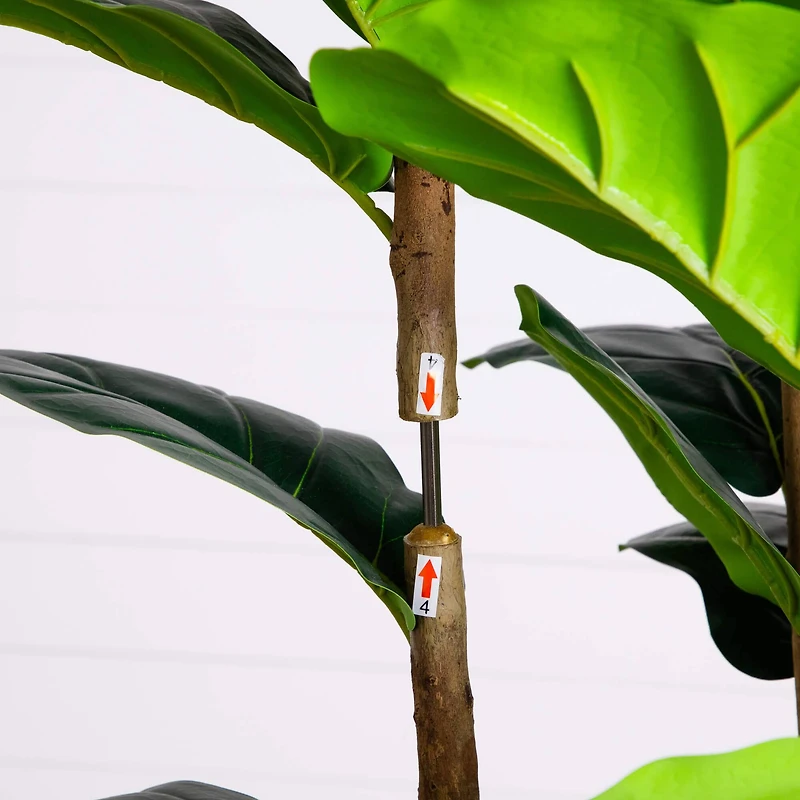 8ft. Artificial Fiddle Leaf Tree in Decorative White Planter