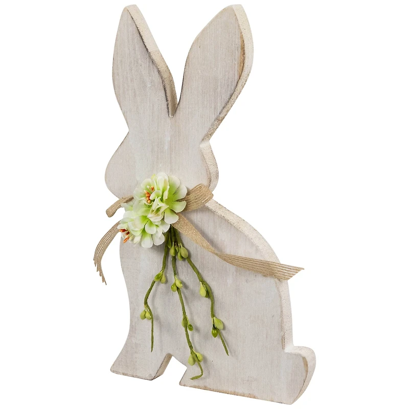 11.25" Distressed Rabbit Silhouette Easter Décor