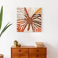 Warm Butterfly Sillhouette 20" x 20" Canvas Wall Art