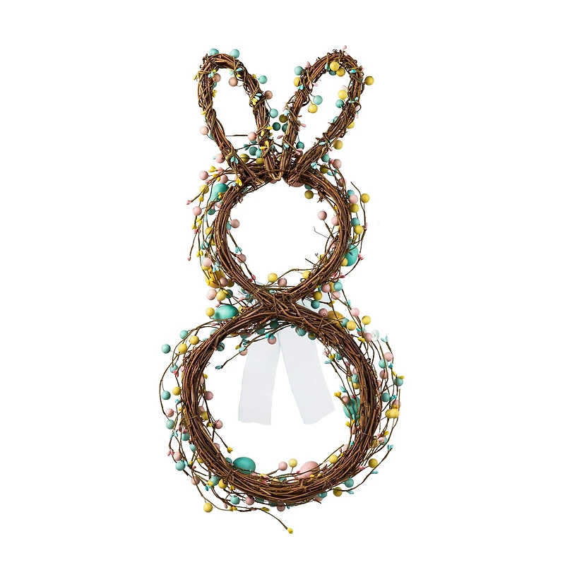 Glitzhome® 24.5" Easter Bunny Wreath