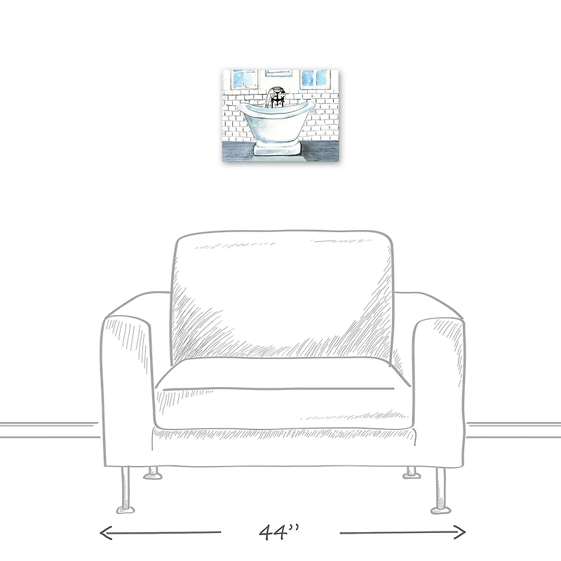 Chic Bathtub 14" x 11" Canvas Wall Art