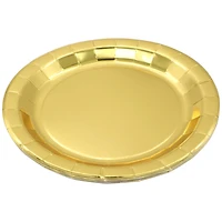 9" Gold Paper Plates, 8ct. by Celebrate It™
