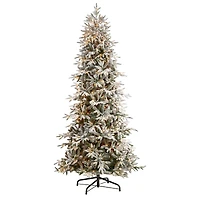 9.5ft. Pre-Lit Flocked Manchester Spruce Artificial Christmas Tree, 650 Lights