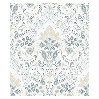 RoomMates White & Blue Persian Damask Peel & Stick Wallpaper