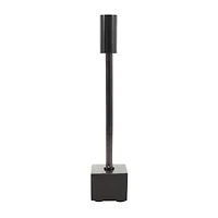 Black Aluminum Slim Candle Holder with Block Base Set