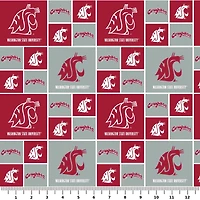 NCAA Washington State University Cougars Block Cotton Fabric