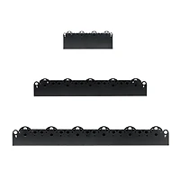 American Art Decor Scallop Metal Floating Shelves, 3pc Picture Ledge Set, Black - 3" x 5" x 24"