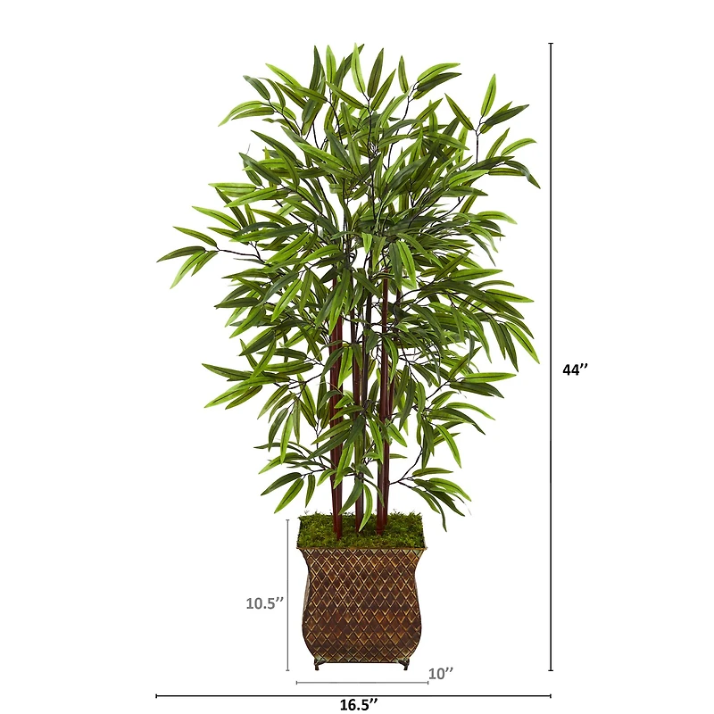 3.5ft. Bamboo Tree in Metal Planter