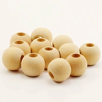 12 Packs: 12 ct. (144 total) Natural Wood Round Beads, 25mm by Loops & Threads®
