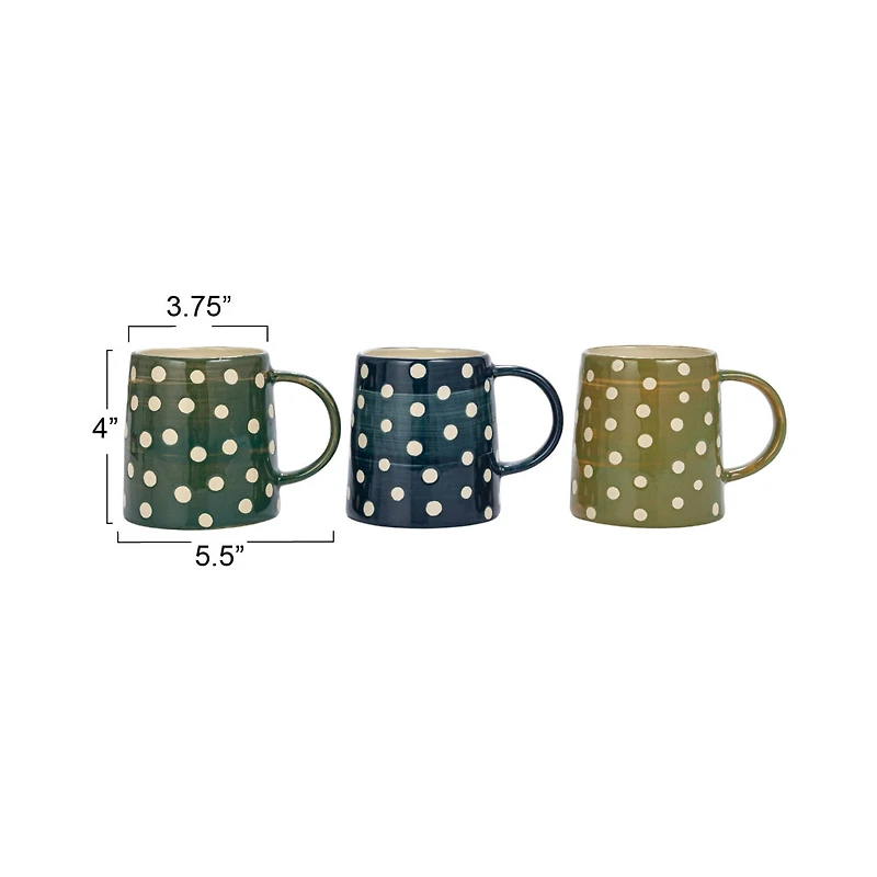Hello Honey® 14oz. Green Polka Dot Ceramic Mugs, 12ct.
