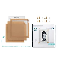 Wexel Art 12'' x 12'' Acrylic Floating Frame for Album Covers with Gold Hardware