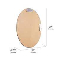 Classic Chrome Oval Metal Framed Beveled Vanity Wall Mirror - 23" x 29"