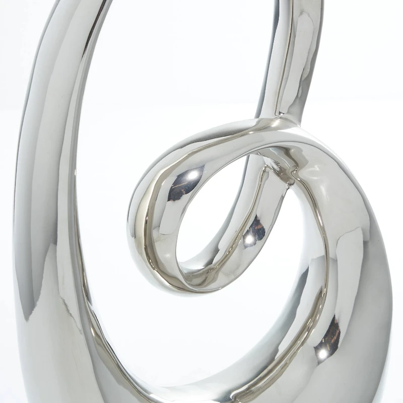 21" Silver Modern Abstract Sculpture