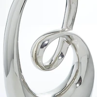 21" Silver Modern Abstract Sculpture