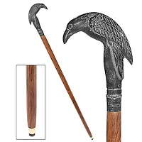 Design Toscano Poe's Mystic Raven Solid Hardwood Walking Stick