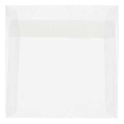 JAM Paper Clear Square Translucent Vellum Invitation Envelopes, 25ct.