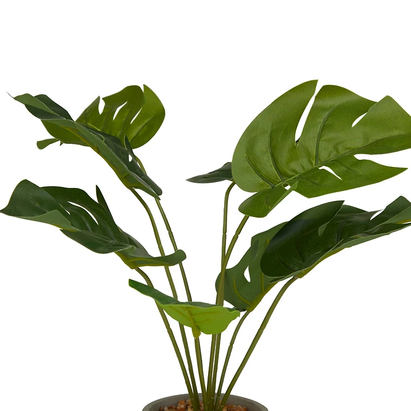 18" Green PVC Monstera Contemporary Artificial Foliage