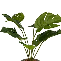18" Green PVC Monstera Contemporary Artificial Foliage