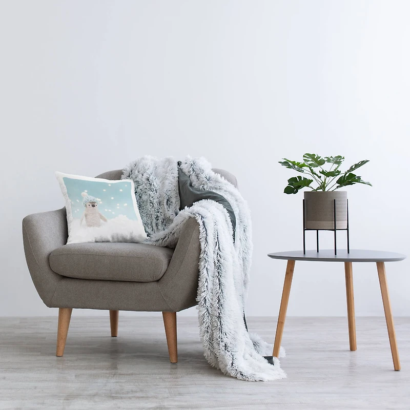 Stupell Industries Winter Snow Scene Penguin Throw Pillow