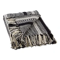 DII® Black Braided Stripe Throw