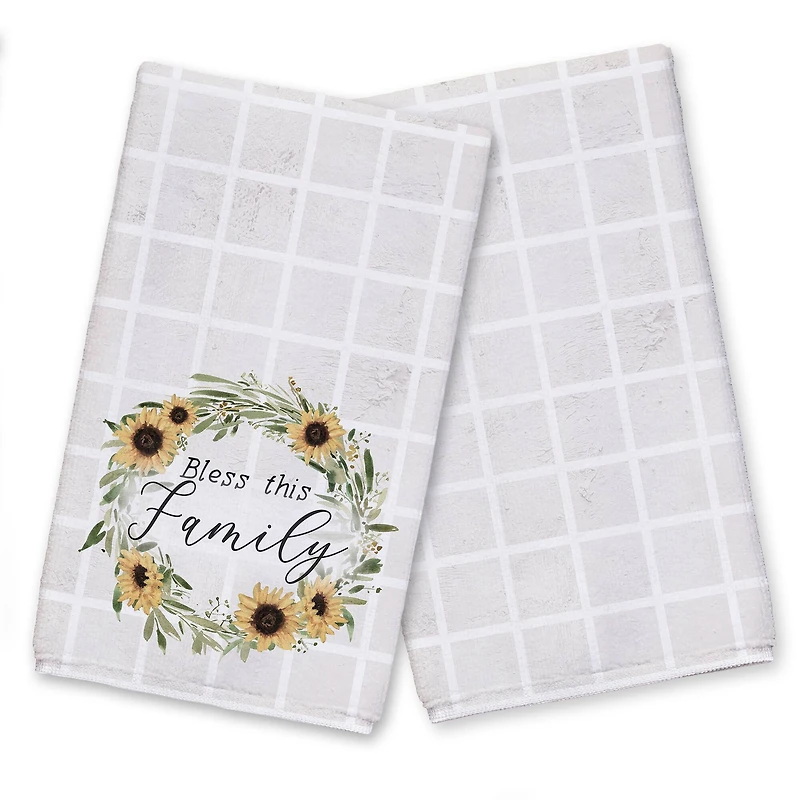 Wreath with Sunflowers 16" x 25" Towel Set