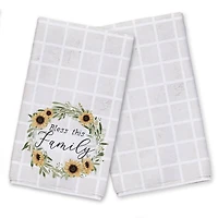 Wreath with Sunflowers 16" x 25" Towel Set