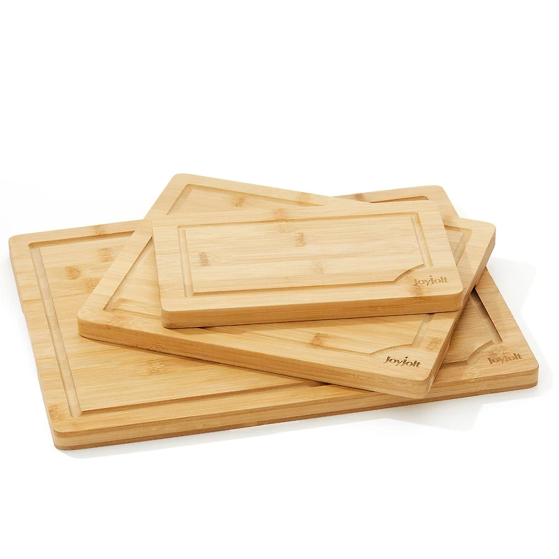 JoyJolt® 3-Piece Bamboo Cutting Board Set