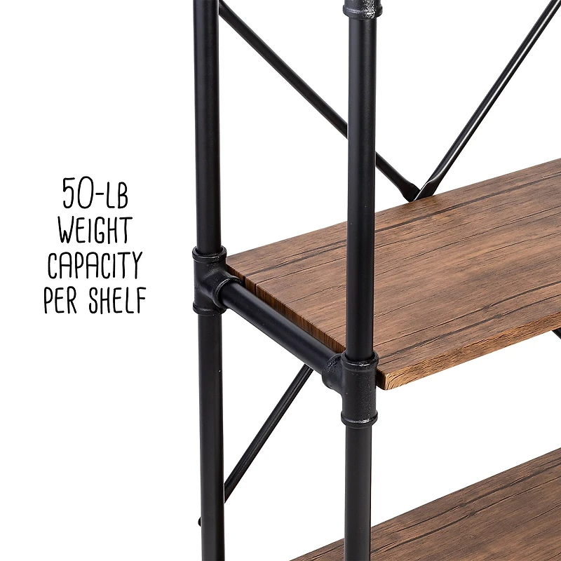 Honey Can Do Black -Tier Industrial Bookshelf