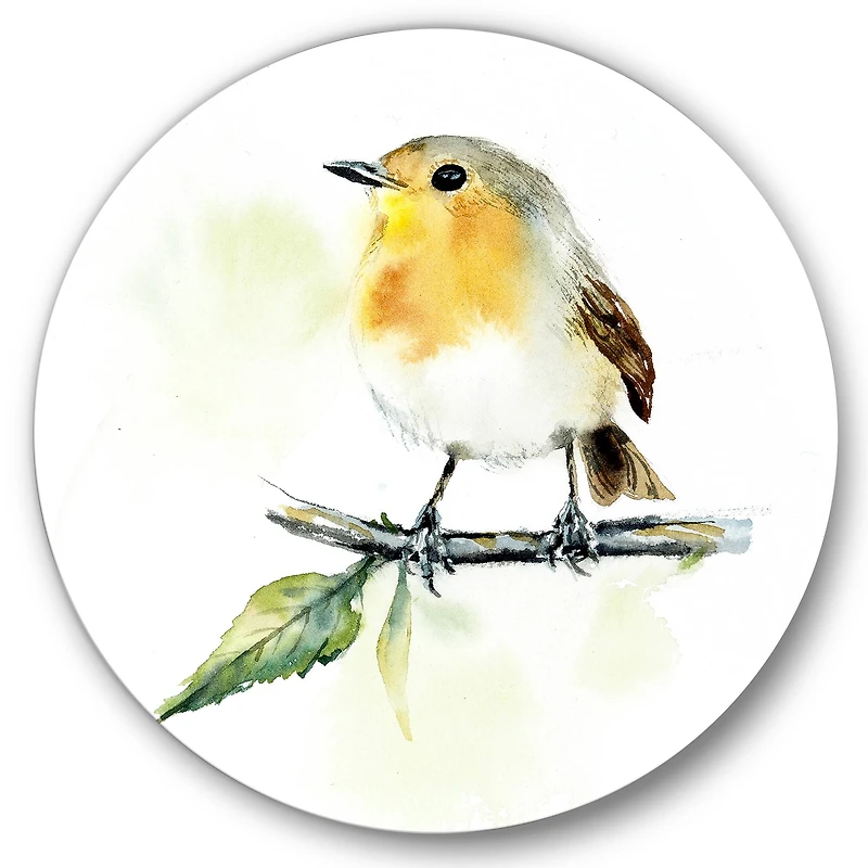 Designart - Little Robin Bird On A Branch