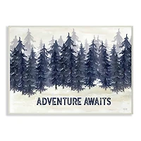 Stupell Industries Adventure Awaits Blue Forest Scene Wall Plaque