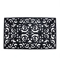 Black Open Back Scroll Welcome Doormat