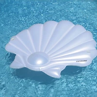 82'' White Seashell Island Swimming Pool Raft Lounger
