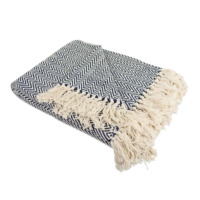 DII® Nautical Blue Handloom Chevron Throw