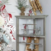 13.75" Framed Wood Christmas Tree-Out Wall Hanging Decoration