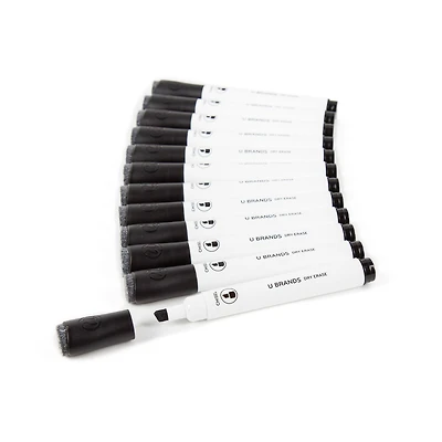 U Brands™ Black Chisel Tip Dry Erase Marker Set