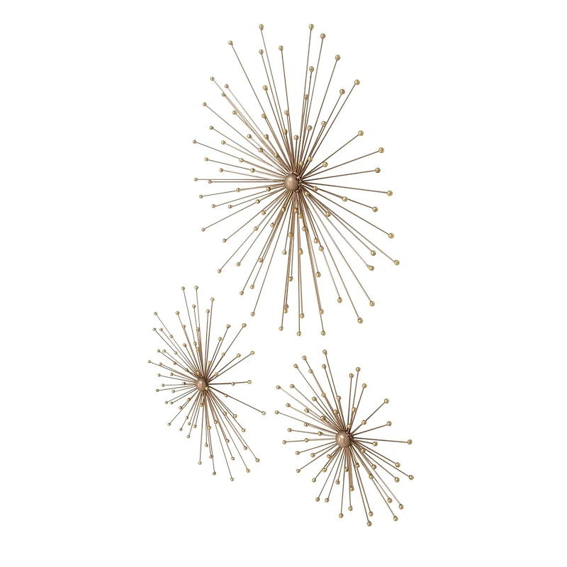 Gold Metal Modern Wall Décor Set