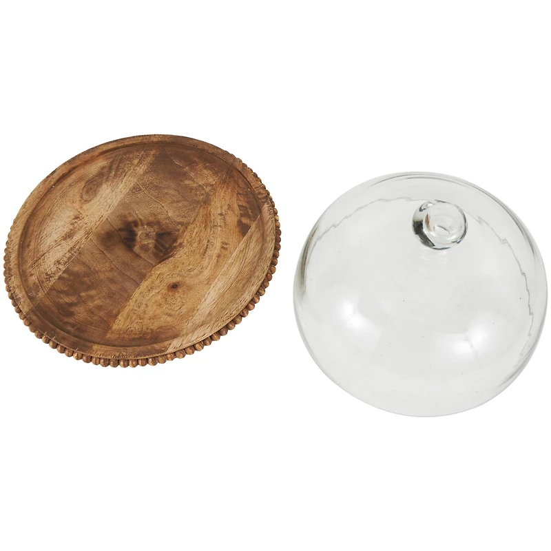 11" Brown Wood Cake Stand