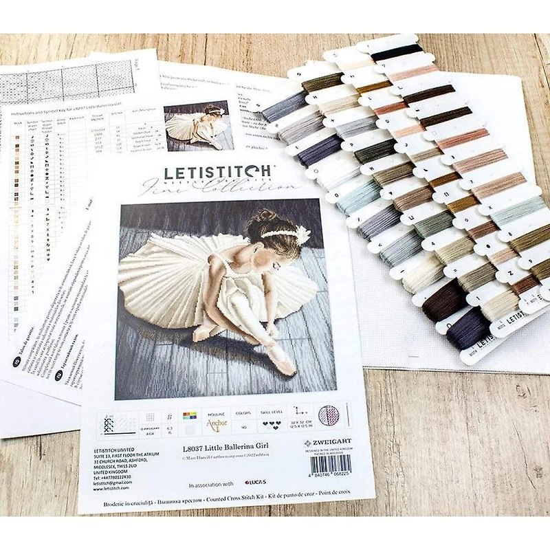 Letistitch Counted Cross Stitch Kit Little Ballerina Girl