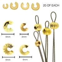 The Beadsmith® Gold Plated Crimp Bead Cover, 80ct.